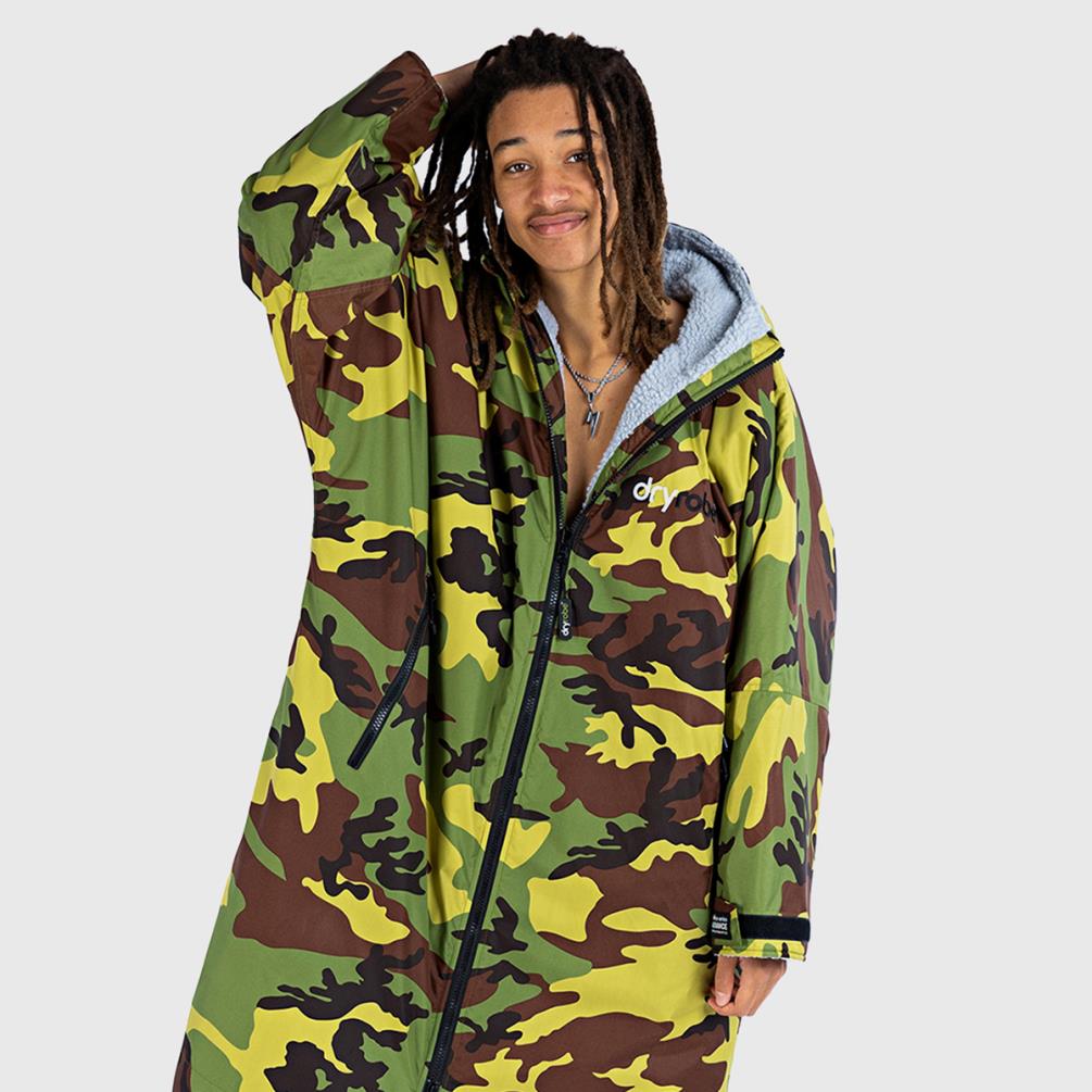 dryrobe Advance Long Sleeve Changing Robe - Camo / Grey Extra Image 1